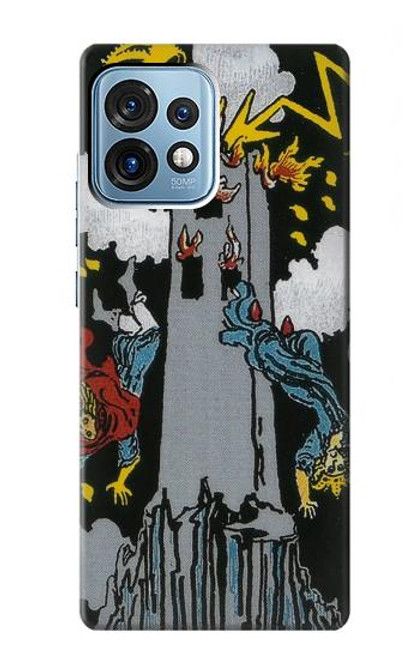 W3745 Tarot Card The Tower Hard Case and Leather Flip Case For Motorola Edge+ (2023), X40, X40 Pro, Edge 40 Pro