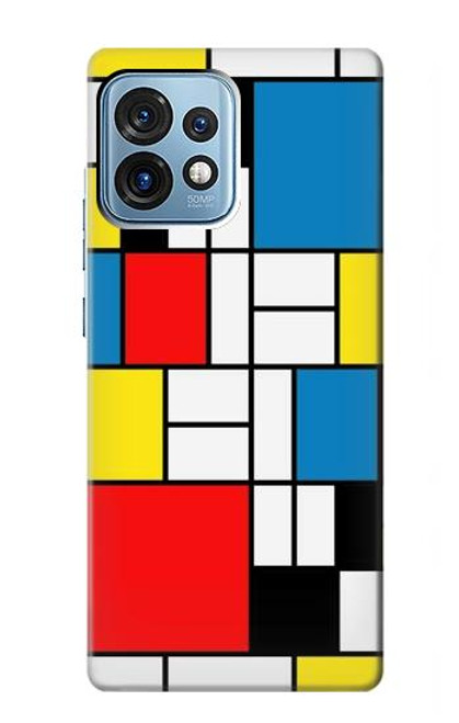 W3814 Piet Mondrian Line Art Composition Hard Case and Leather Flip Case For Motorola Edge+ (2023), X40, X40 Pro, Edge 40 Pro