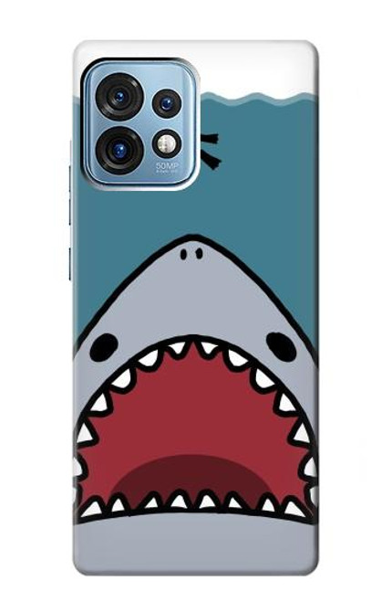 W3825 Cartoon Shark Sea Diving Hard Case and Leather Flip Case For Motorola Edge+ (2023), X40, X40 Pro, Edge 40 Pro