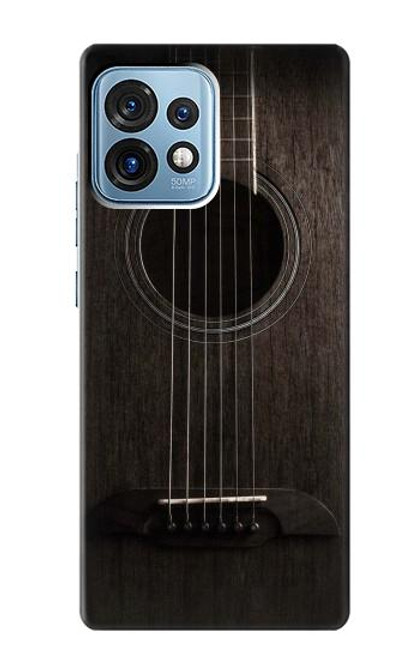W3834 Old Woods Black Guitar Hard Case and Leather Flip Case For Motorola Edge+ (2023), X40, X40 Pro, Edge 40 Pro