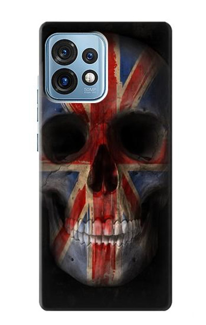 W3848 United Kingdom Flag Skull Hard Case and Leather Flip Case For Motorola Edge+ (2023), X40, X40 Pro, Edge 40 Pro