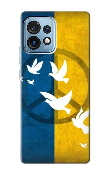 W3857 Peace Dove Ukraine Flag Hard Case and Leather Flip Case For Motorola Edge+ (2023), X40, X40 Pro, Edge 40 Pro