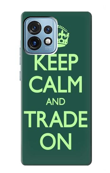 W3862 Keep Calm and Trade On Hard Case and Leather Flip Case For Motorola Edge+ (2023), X40, X40 Pro, Edge 40 Pro