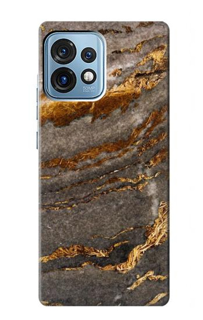 W3886 Gray Marble Rock Hard Case and Leather Flip Case For Motorola Edge+ (2023), X40, X40 Pro, Edge 40 Pro