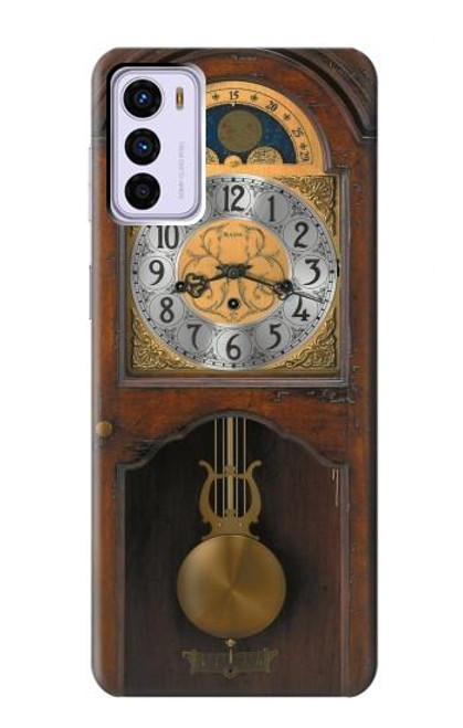 W3173 Grandfather Clock Antique Wall Clock Hard Case and Leather Flip Case For Motorola Moto G42