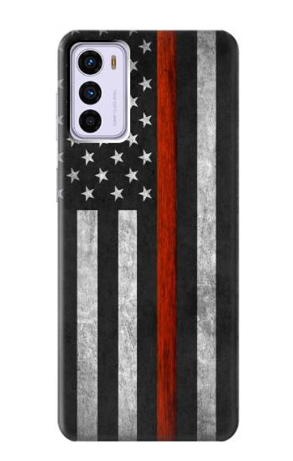 W3472 Firefighter Thin Red Line Flag Hard Case and Leather Flip Case For Motorola Moto G42