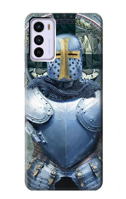 W3864 Medieval Templar Heavy Armor Knight Hard Case and Leather Flip Case For Motorola Moto G42