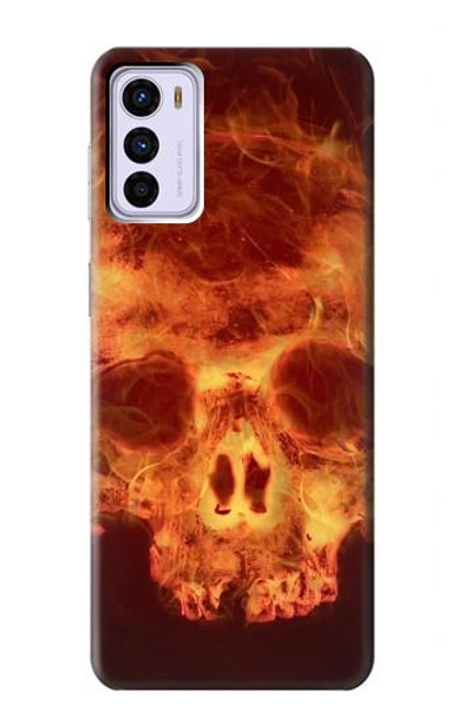 W3881 Fire Skull Hard Case and Leather Flip Case For Motorola Moto G42