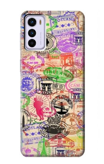 W3904 Travel Stamps Hard Case and Leather Flip Case For Motorola Moto G42