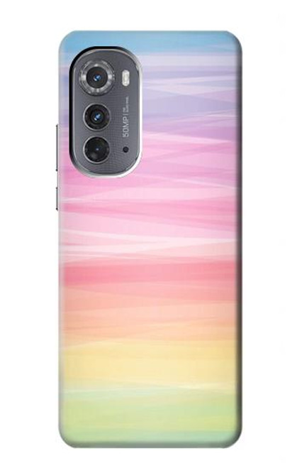 W3507 Colorful Rainbow Pastel Hard Case and Leather Flip Case For Motorola Edge (2022)