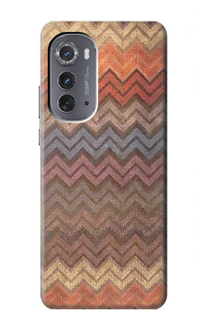 W3752 Zigzag Fabric Pattern Graphic Printed Hard Case and Leather Flip Case For Motorola Edge (2022)