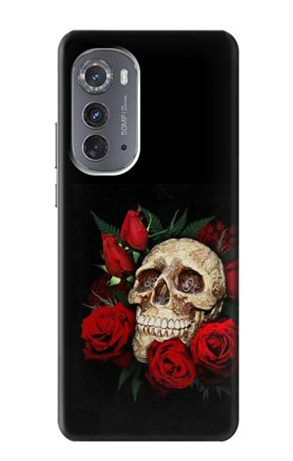W3753 Dark Gothic Goth Skull Roses Hard Case and Leather Flip Case For Motorola Edge (2022)