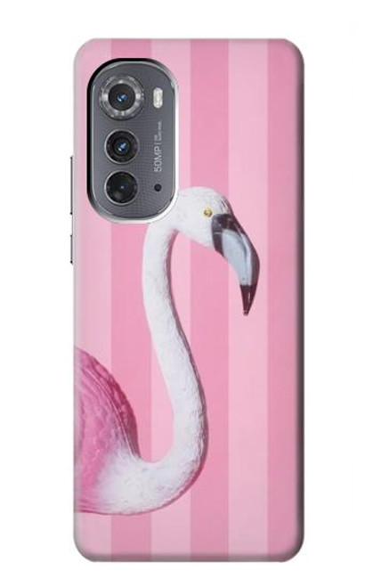 W3805 Flamingo Pink Pastel Hard Case and Leather Flip Case For Motorola Edge (2022)
