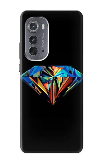 W3842 Abstract Colorful Diamond Hard Case and Leather Flip Case For Motorola Edge (2022)
