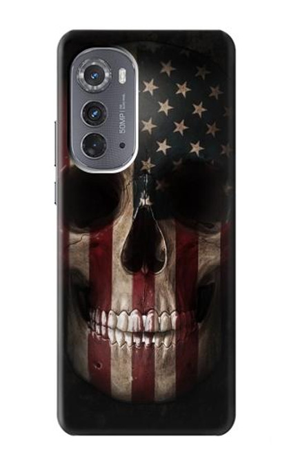 W3850 American Flag Skull Hard Case and Leather Flip Case For Motorola Edge (2022)