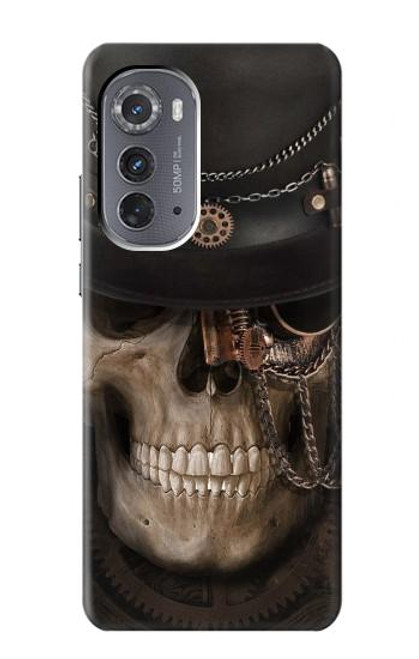 W3852 Steampunk Skull Hard Case and Leather Flip Case For Motorola Edge (2022)