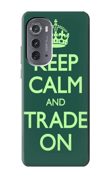 W3862 Keep Calm and Trade On Hard Case and Leather Flip Case For Motorola Edge (2022)