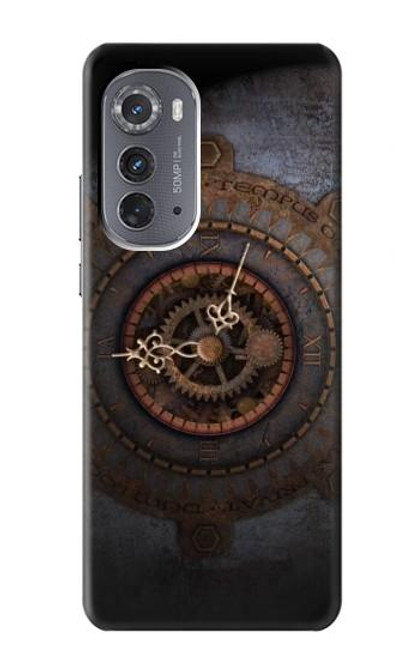 W3908 Vintage Clock Hard Case and Leather Flip Case For Motorola Edge (2022)