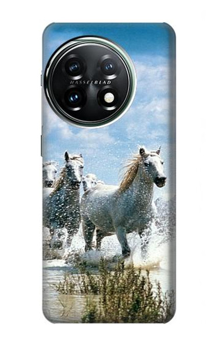 W0250 White Horse Hard Case and Leather Flip Case For OnePlus 11