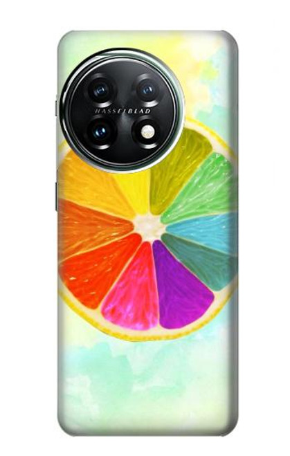 W3493 Colorful Lemon Hard Case and Leather Flip Case For OnePlus 11