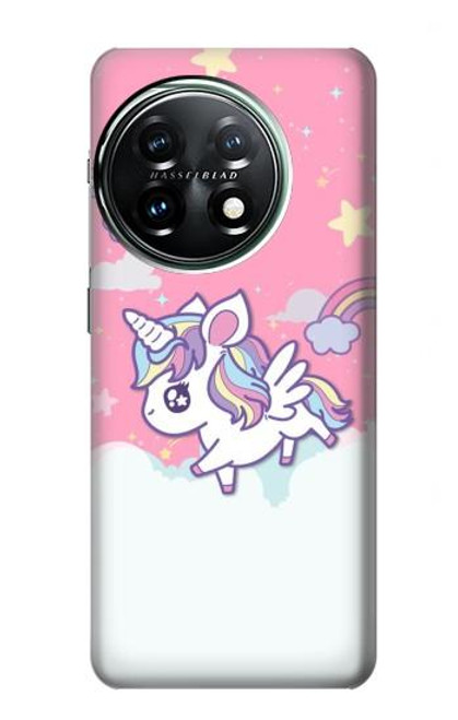 W3518 Unicorn Cartoon Hard Case and Leather Flip Case For OnePlus 11