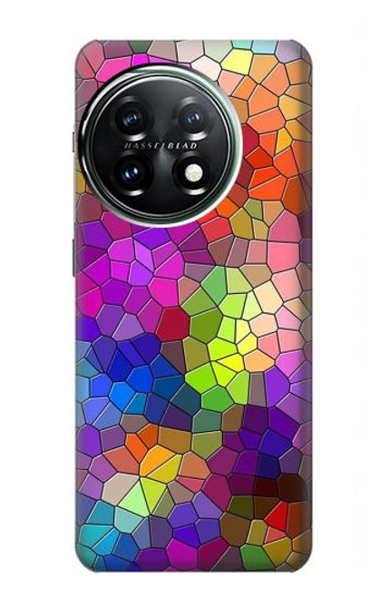 W3677 Colorful Brick Mosaics Hard Case and Leather Flip Case For OnePlus 11