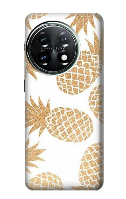 W3718 Seamless Pineapple Hard Case and Leather Flip Case For OnePlus 11