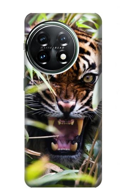 W3838 Barking Bengal Tiger Hard Case and Leather Flip Case For OnePlus 11