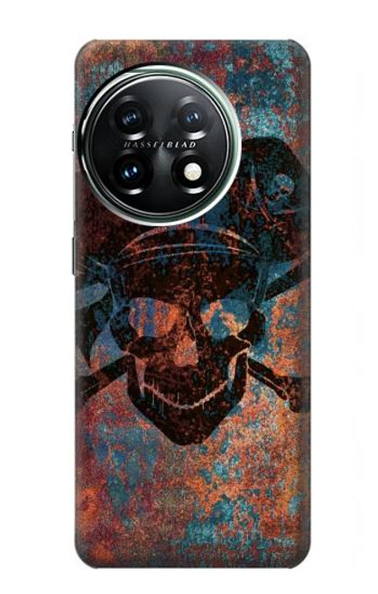 W3895 Pirate Skull Metal Hard Case and Leather Flip Case For OnePlus 11