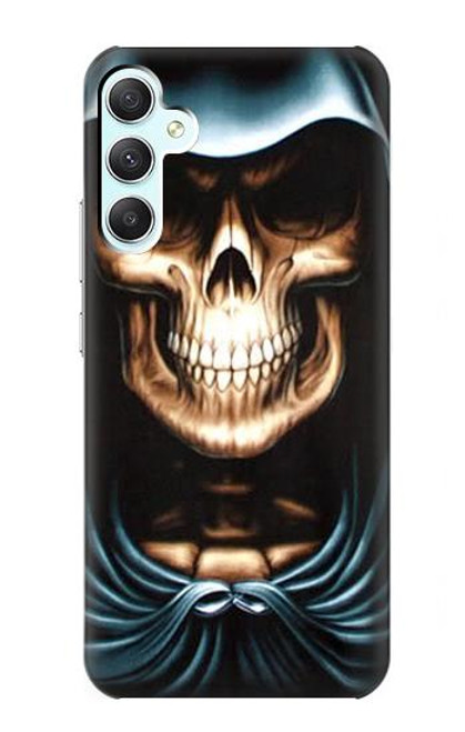 W0225 Skull Grim Reaper Hard Case and Leather Flip Case For Samsung Galaxy A34 5G