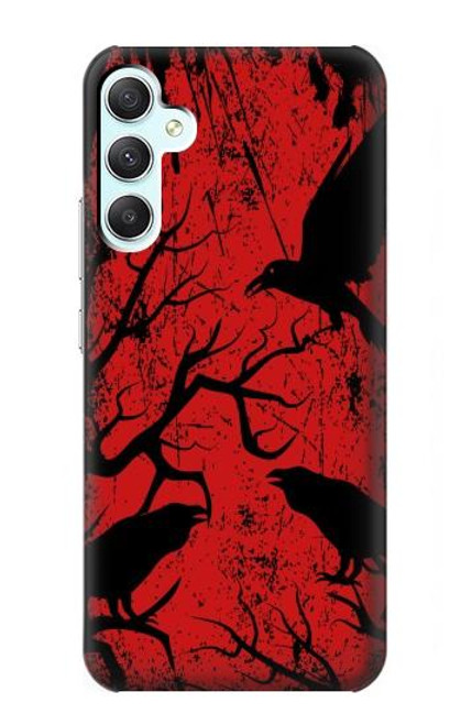 W3325 Crow Black Blood Tree Hard Case and Leather Flip Case For Samsung Galaxy A34 5G