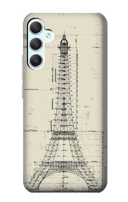 W3474 Eiffel Architectural Drawing Hard Case and Leather Flip Case For Samsung Galaxy A34 5G