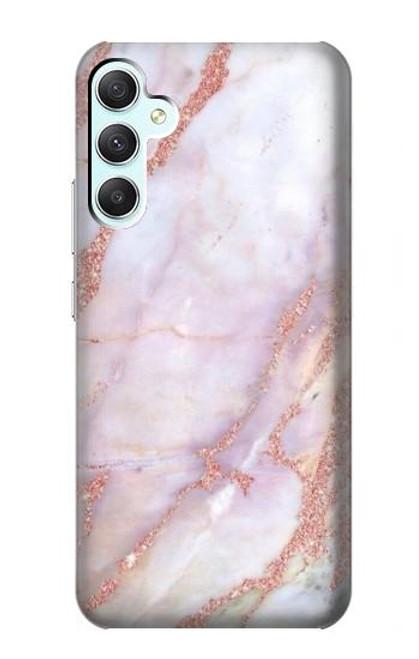 W3482 Soft Pink Marble Graphic Print Hard Case and Leather Flip Case For Samsung Galaxy A34 5G