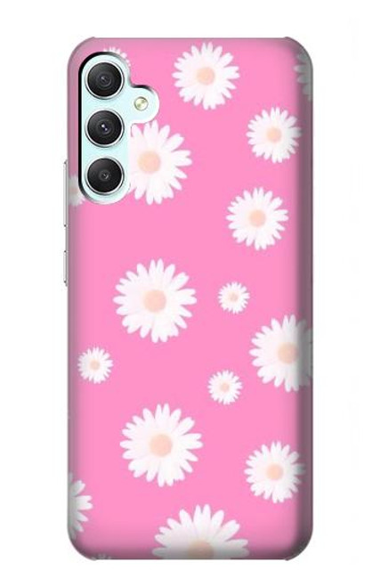 W3500 Pink Floral Pattern Hard Case and Leather Flip Case For Samsung Galaxy A34 5G