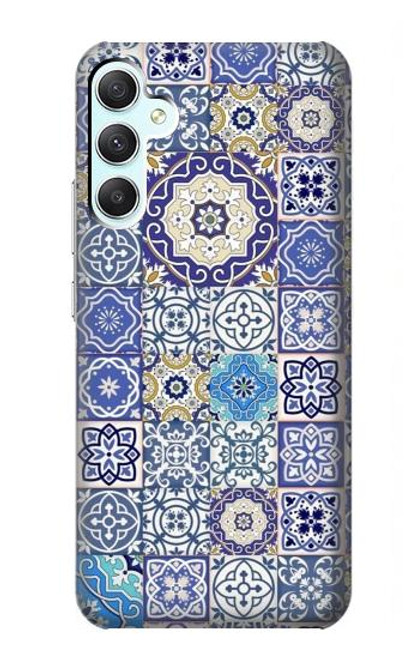 W3537 Moroccan Mosaic Pattern Hard Case and Leather Flip Case For Samsung Galaxy A34 5G