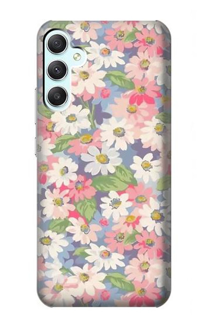 W3688 Floral Flower Art Pattern Hard Case and Leather Flip Case For Samsung Galaxy A34 5G