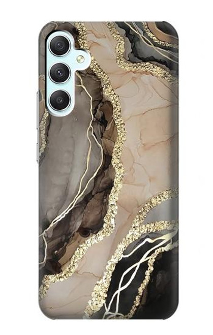 W3700 Marble Gold Graphic Printed Hard Case and Leather Flip Case For Samsung Galaxy A34 5G