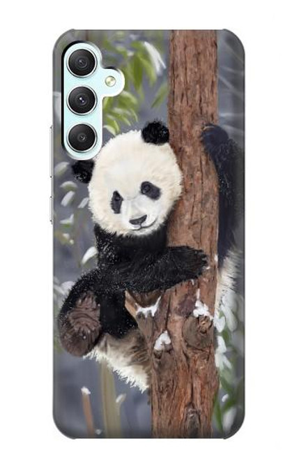 W3793 Cute Baby Panda Snow Painting Hard Case and Leather Flip Case For Samsung Galaxy A34 5G