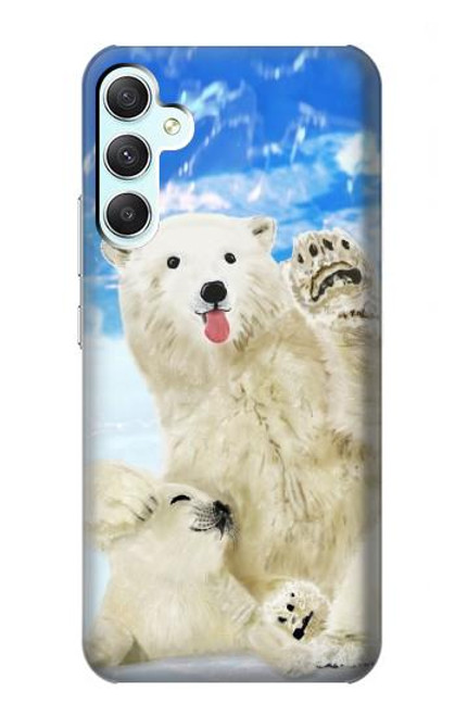 W3794 Arctic Polar Bear and Seal Paint Hard Case and Leather Flip Case For Samsung Galaxy A34 5G