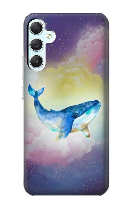W3802 Dream Whale Pastel Fantasy Hard Case and Leather Flip Case For Samsung Galaxy A34 5G