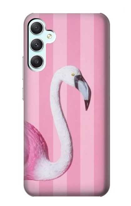 W3805 Flamingo Pink Pastel Hard Case and Leather Flip Case For Samsung Galaxy A34 5G