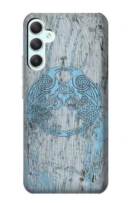 W3829 Huginn And Muninn Twin Ravens Norse Hard Case and Leather Flip Case For Samsung Galaxy A34 5G