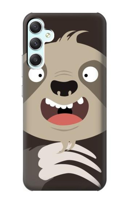 W3855 Sloth Face Cartoon Hard Case and Leather Flip Case For Samsung Galaxy A34 5G