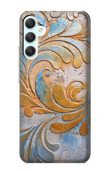 W3875 Canvas Vintage Rugs Hard Case and Leather Flip Case For Samsung Galaxy A34 5G