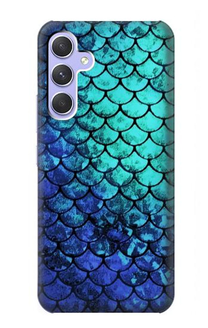 W3047 Green Mermaid Fish Scale Hard Case and Leather Flip Case For Samsung Galaxy A54 5G