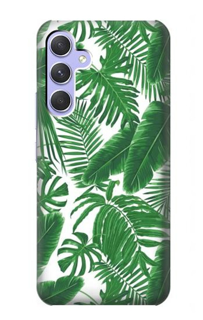 W3457 Paper Palm Monstera Hard Case and Leather Flip Case For Samsung Galaxy A54 5G