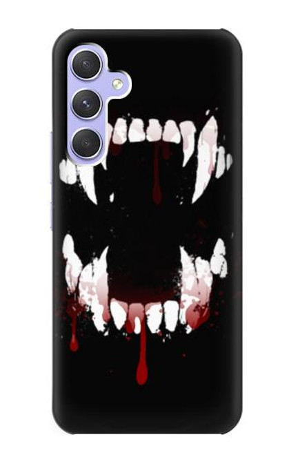 W3527 Vampire Teeth Bloodstain Hard Case and Leather Flip Case For Samsung Galaxy A54 5G