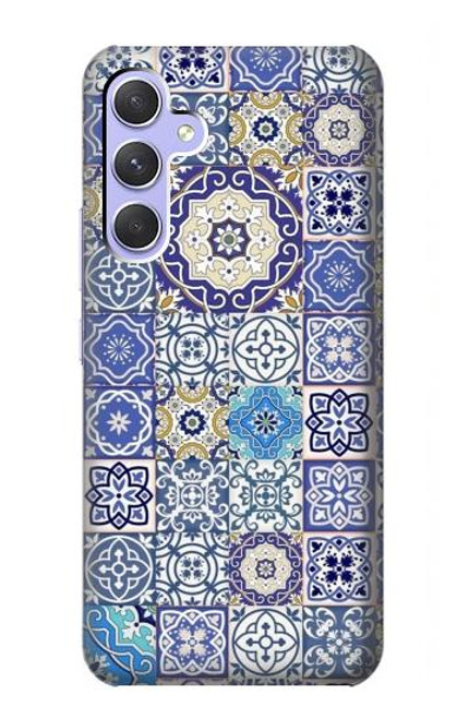 W3537 Moroccan Mosaic Pattern Hard Case and Leather Flip Case For Samsung Galaxy A54 5G