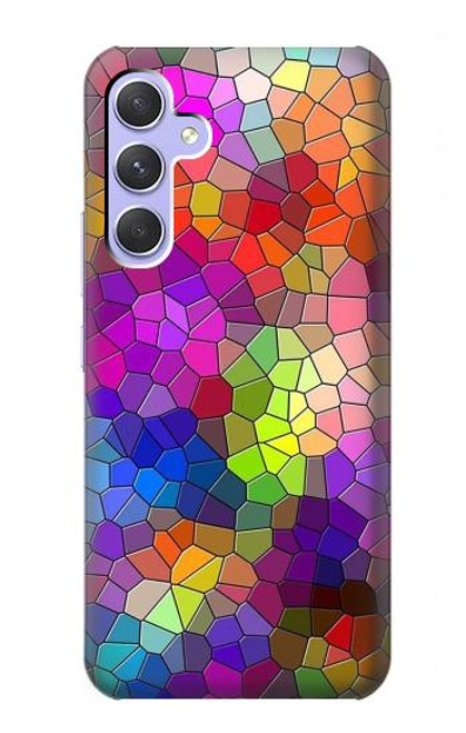 W3677 Colorful Brick Mosaics Hard Case and Leather Flip Case For Samsung Galaxy A54 5G