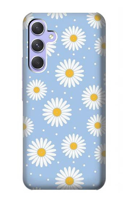 W3681 Daisy Flowers Pattern Hard Case and Leather Flip Case For Samsung Galaxy A54 5G